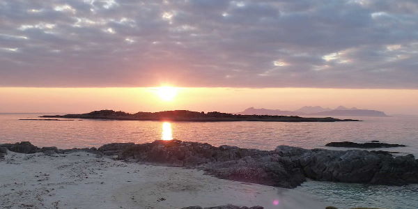 A view of the sunset over the sea