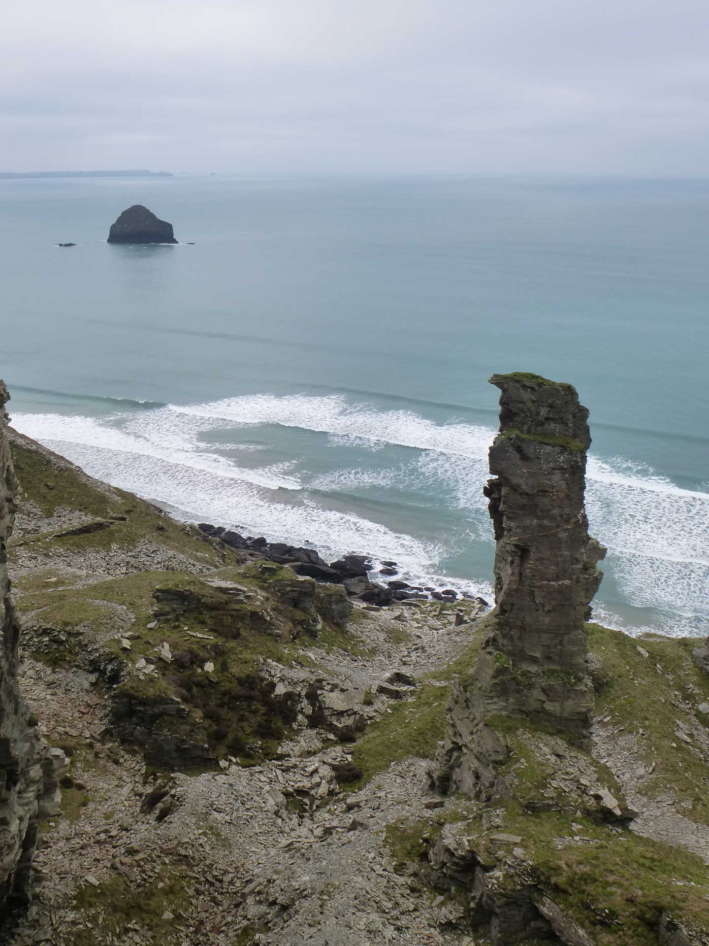 A view of the quarry with the sea in the background